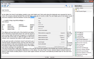 Note with context menu